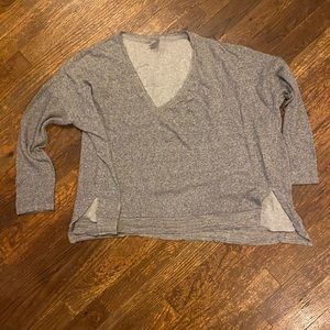 Lightly Worn Zara Grey V Neck Blouse - Size M